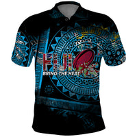 Fiji Rugby Polo Shirt Bring The Heat DT02 Blue - Polynesian Pride