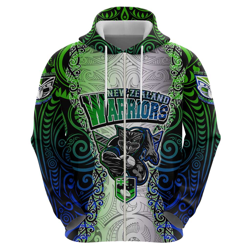 Personalised New Zealand Warriors Hoodie Maori Silver Fern Green DT02