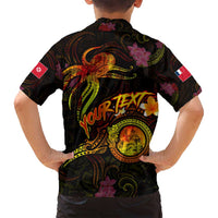 Wallis and Futuna Family Matching Long Sleeve Bodycon Dress and Hawaiian Shirt Octopus Plumeria Polynesian Tattoo DT02 - Polynesian Pride