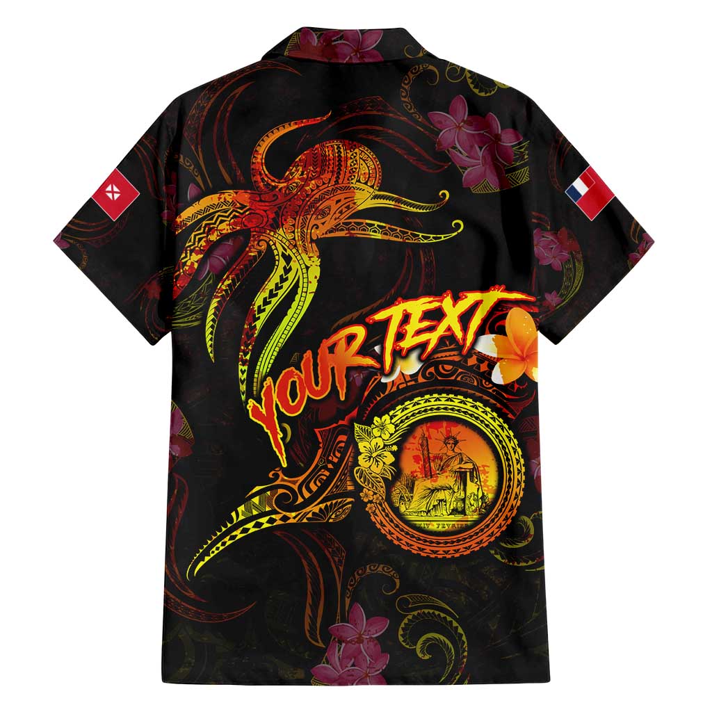 Wallis and Futuna Family Matching Off Shoulder Maxi Dress and Hawaiian Shirt Octopus Plumeria Polynesian Tattoo