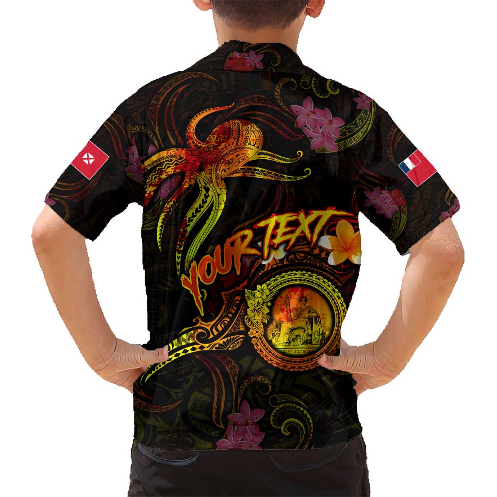 Wallis and Futuna Family Matching Tank Maxi Dress and Hawaiian Shirt Octopus Plumeria Polynesian Tattoo DT02 - Polynesian Pride