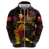 Wallis and Futuna Hoodie Octopus Plumeria Polynesian Tattoo