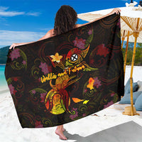 Wallis and Futuna Sarong Octopus Plumeria Polynesian Tattoo DT02 One Size 44 x 66 inches Black - Polynesian Pride