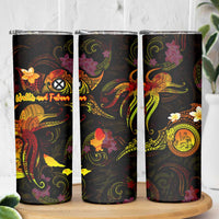 Wallis and Futuna Skinny Tumbler Octopus Plumeria Polynesian Tattoo DT02 - Polynesian Pride