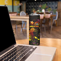 Wallis and Futuna Skinny Tumbler Octopus Plumeria Polynesian Tattoo DT02 - Polynesian Pride