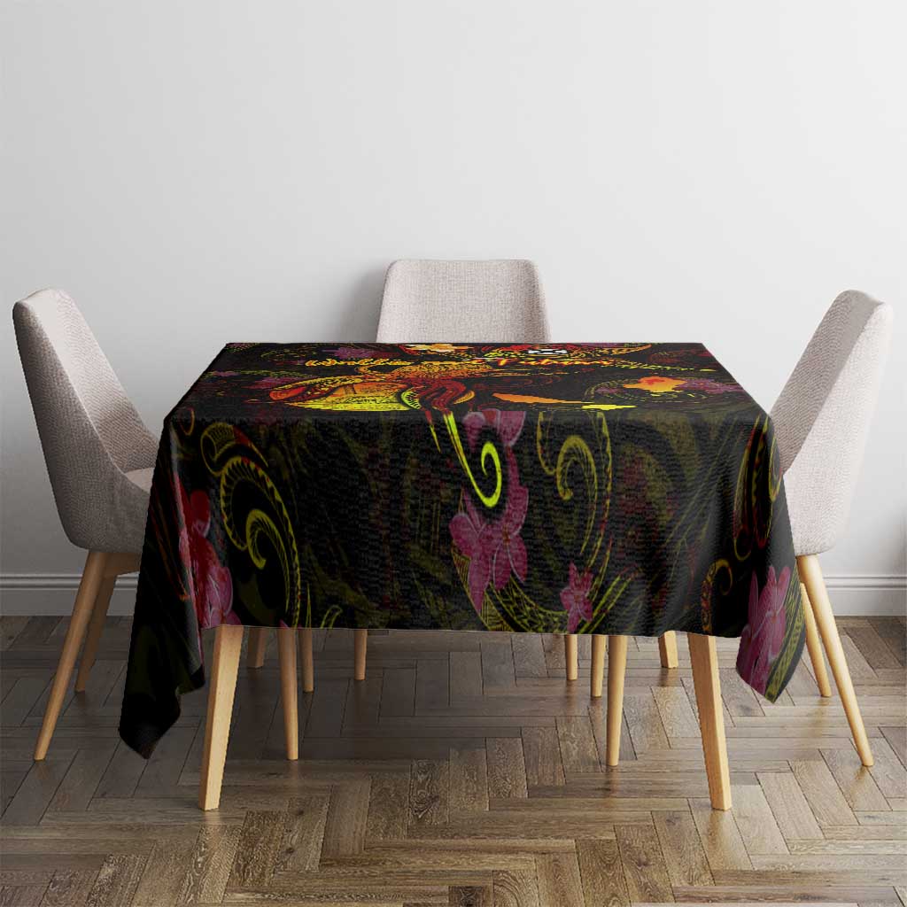 Wallis and Futuna Tablecloth Octopus Plumeria Polynesian Tattoo