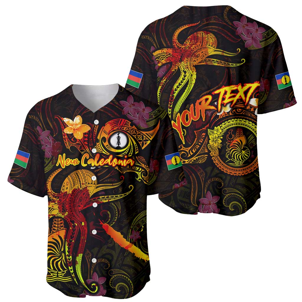 New Caledonia Baseball Jersey Octopus Plumeria Polynesian Tattoo DT02 - Polynesian Pride