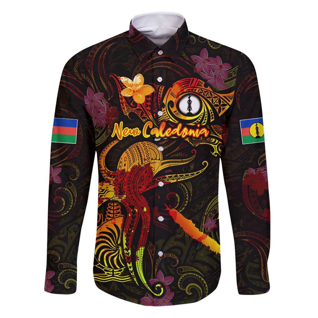 New Caledonia Family Matching Tank Maxi Dress and Hawaiian Shirt Octopus Plumeria Polynesian Tattoo