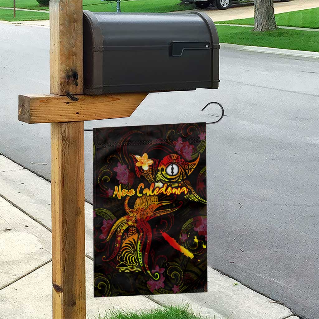 New Caledonia Garden Flag Octopus Plumeria Polynesian Tattoo