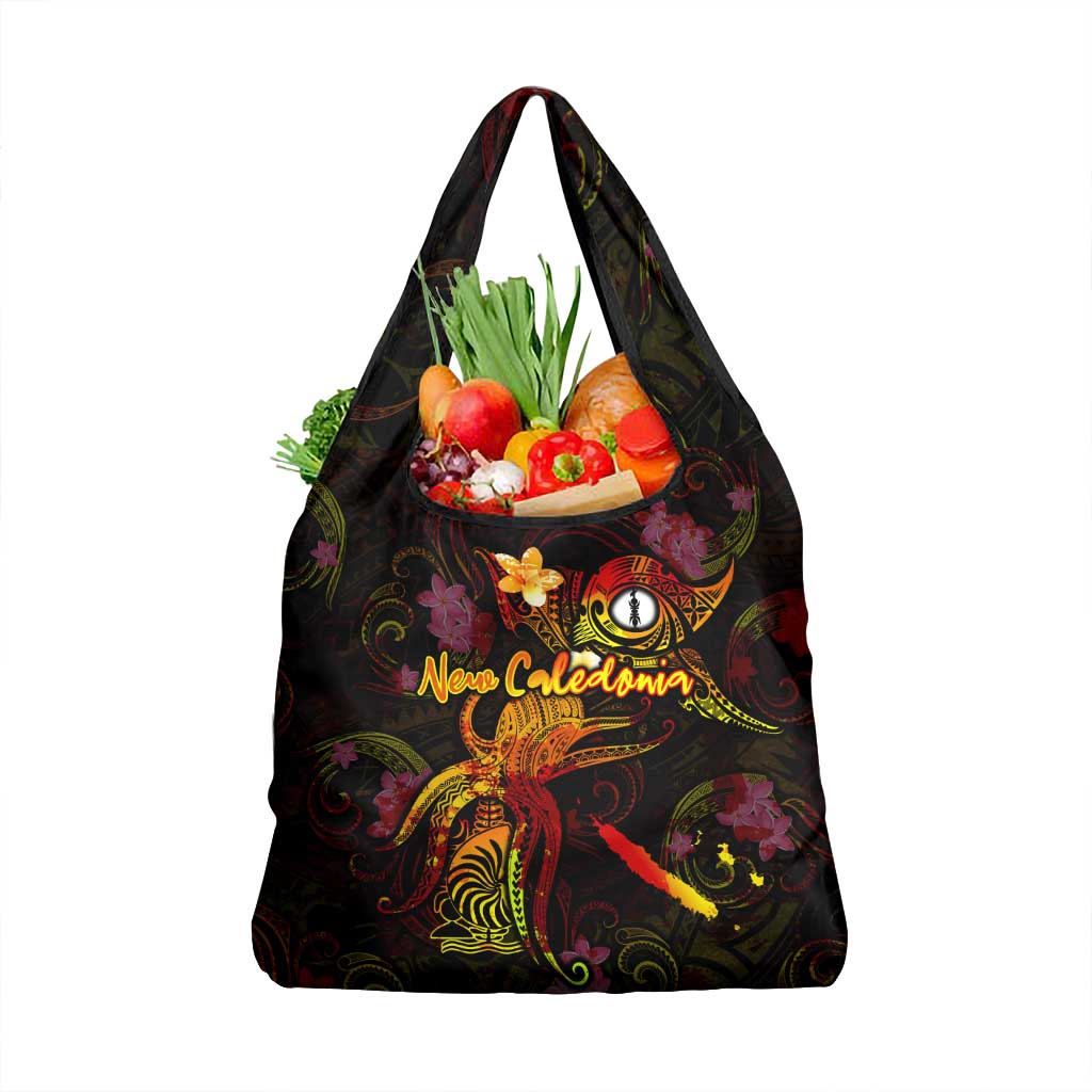 New Caledonia Grocery Bag Octopus Plumeria Polynesian Tattoo