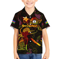 New Caledonia Kid Hawaiian Shirt Octopus Plumeria Polynesian Tattoo