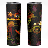 New Caledonia Skinny Tumbler Octopus Plumeria Polynesian Tattoo DT02 Black - Polynesian Pride