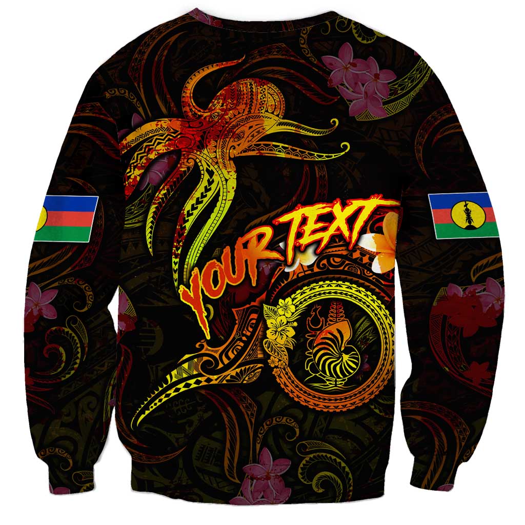 New Caledonia Sweatshirt Octopus Plumeria Polynesian Tattoo DT02 - Polynesian Pride