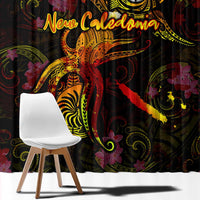 New Caledonia Window Curtain Octopus Plumeria Polynesian Tattoo
