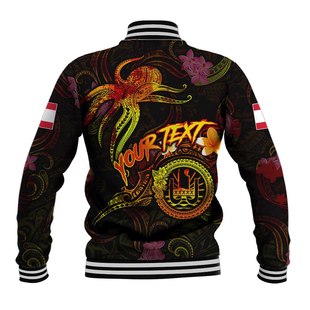 Tahiti French Polynesia Baseball Jacket Octopus Plumeria Polynesian Tattoo DT02 - Polynesian Pride