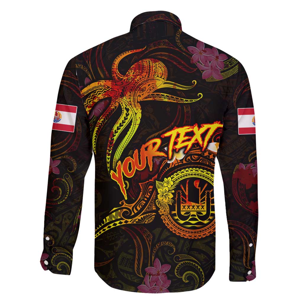 Tahiti French Polynesia Family Matching Off Shoulder Short Dress and Hawaiian Shirt Octopus Plumeria Polynesian Tattoo