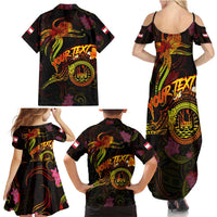 Tahiti French Polynesia Family Matching Summer Maxi Dress and Hawaiian Shirt Octopus Plumeria Polynesian Tattoo DT02 - Polynesian Pride