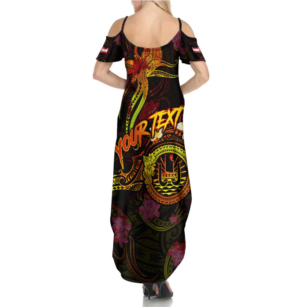 Tahiti French Polynesia Family Matching Summer Maxi Dress and Hawaiian Shirt Octopus Plumeria Polynesian Tattoo DT02 - Polynesian Pride