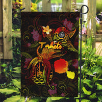Tahiti French Polynesia Garden Flag Octopus Plumeria Polynesian Tattoo DT02 Garden Flag Black - Polynesian Pride