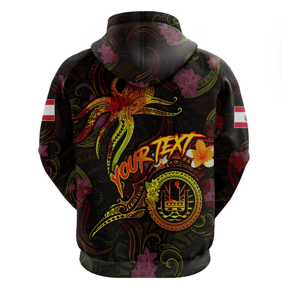 Tahiti French Polynesia Hoodie Octopus Plumeria Polynesian Tattoo
