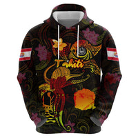 Tahiti French Polynesia Hoodie Octopus Plumeria Polynesian Tattoo