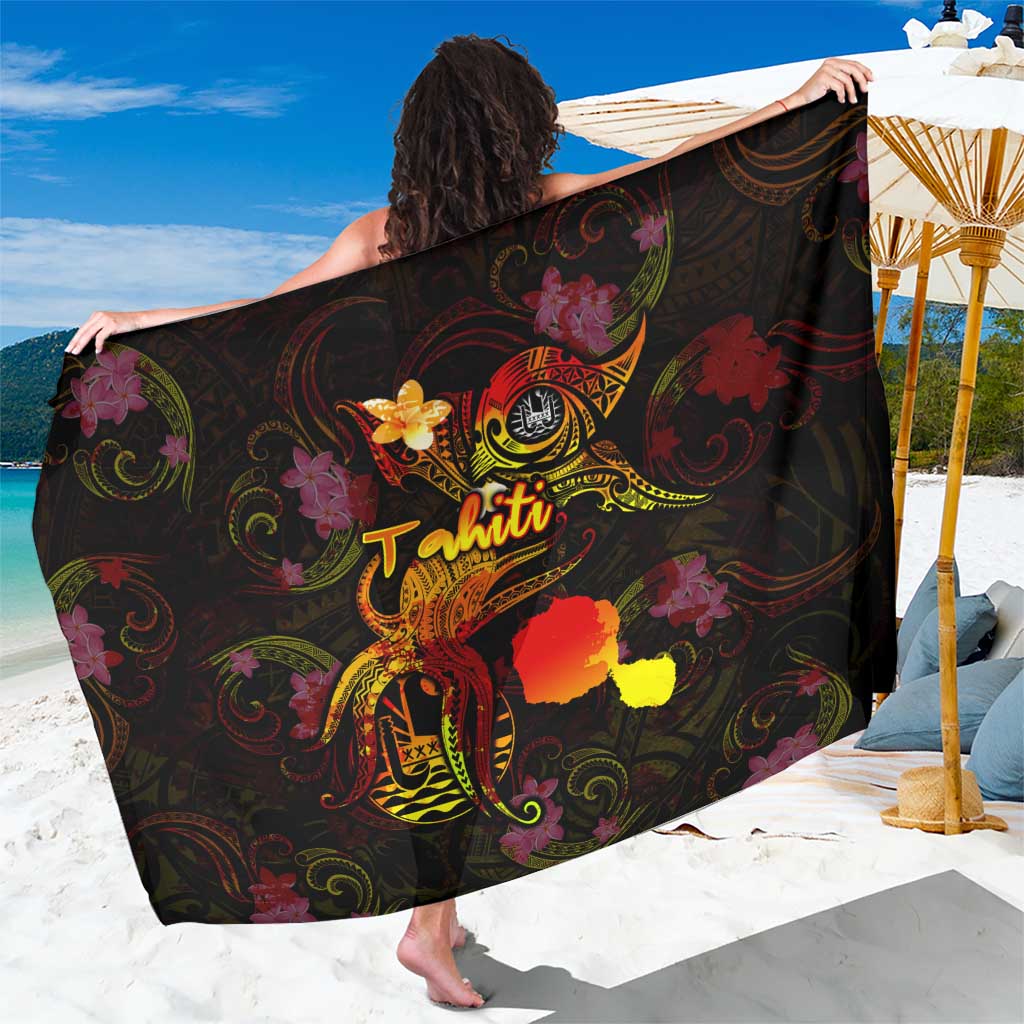 Tahiti French Polynesia Sarong Octopus Plumeria Polynesian Tattoo