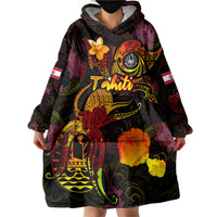Tahiti French Polynesia Wearable Blanket Hoodie Octopus Plumeria Polynesian Tattoo DT02 - Polynesian Pride