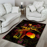Cook Islands Area Rug Octopus Plumeria Polynesian Tattoo DT02 - Polynesian Pride