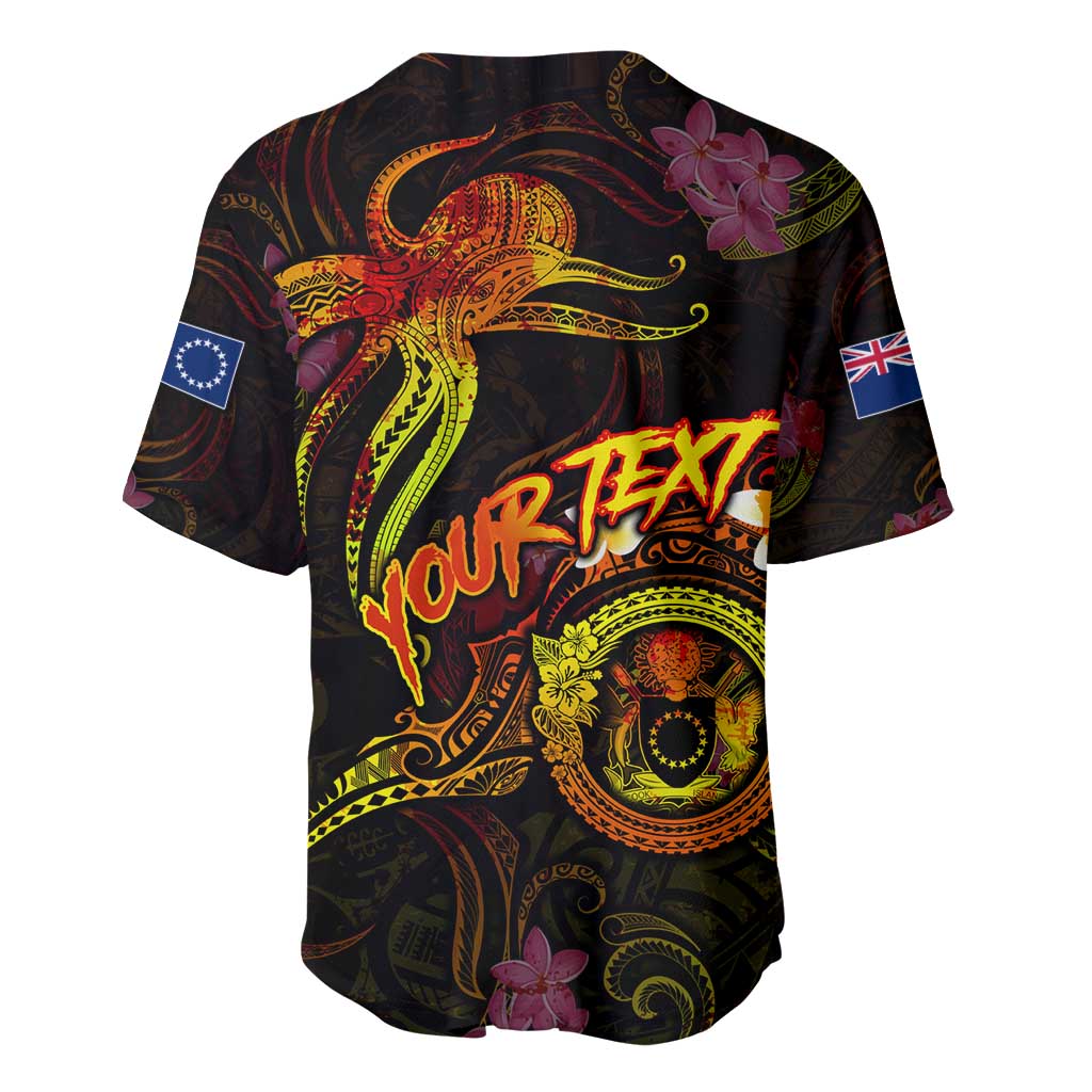 Cook Islands Baseball Jersey Octopus Plumeria Polynesian Tattoo DT02 - Polynesian Pride