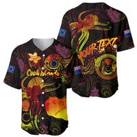 Cook Islands Baseball Jersey Octopus Plumeria Polynesian Tattoo DT02 - Polynesian Pride