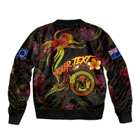 Cook Islands Bomber Jacket Octopus Plumeria Polynesian Tattoo DT02 - Polynesian Pride