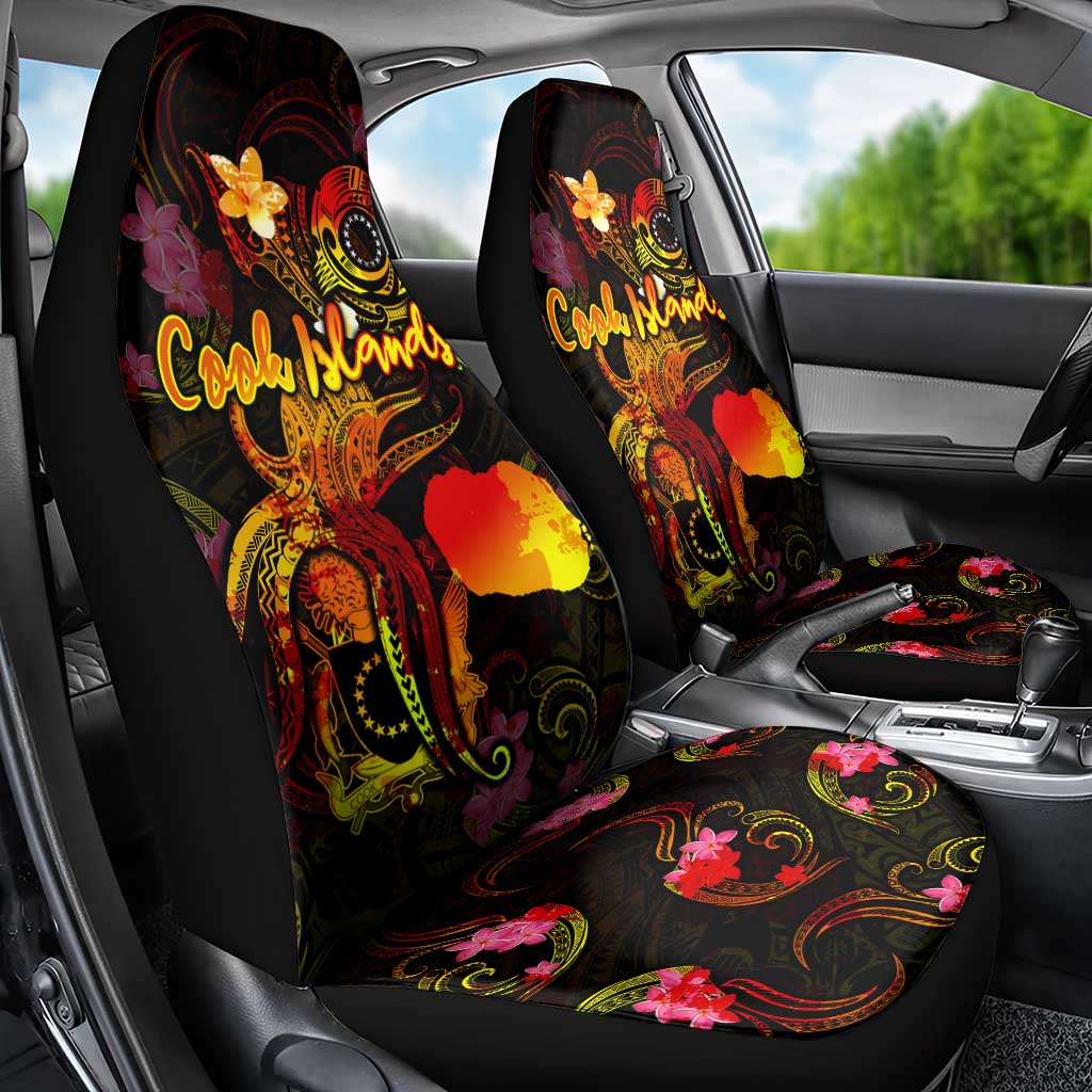 Cook Islands Car Seat Cover Octopus Plumeria Polynesian Tattoo DT02 - Polynesian Pride