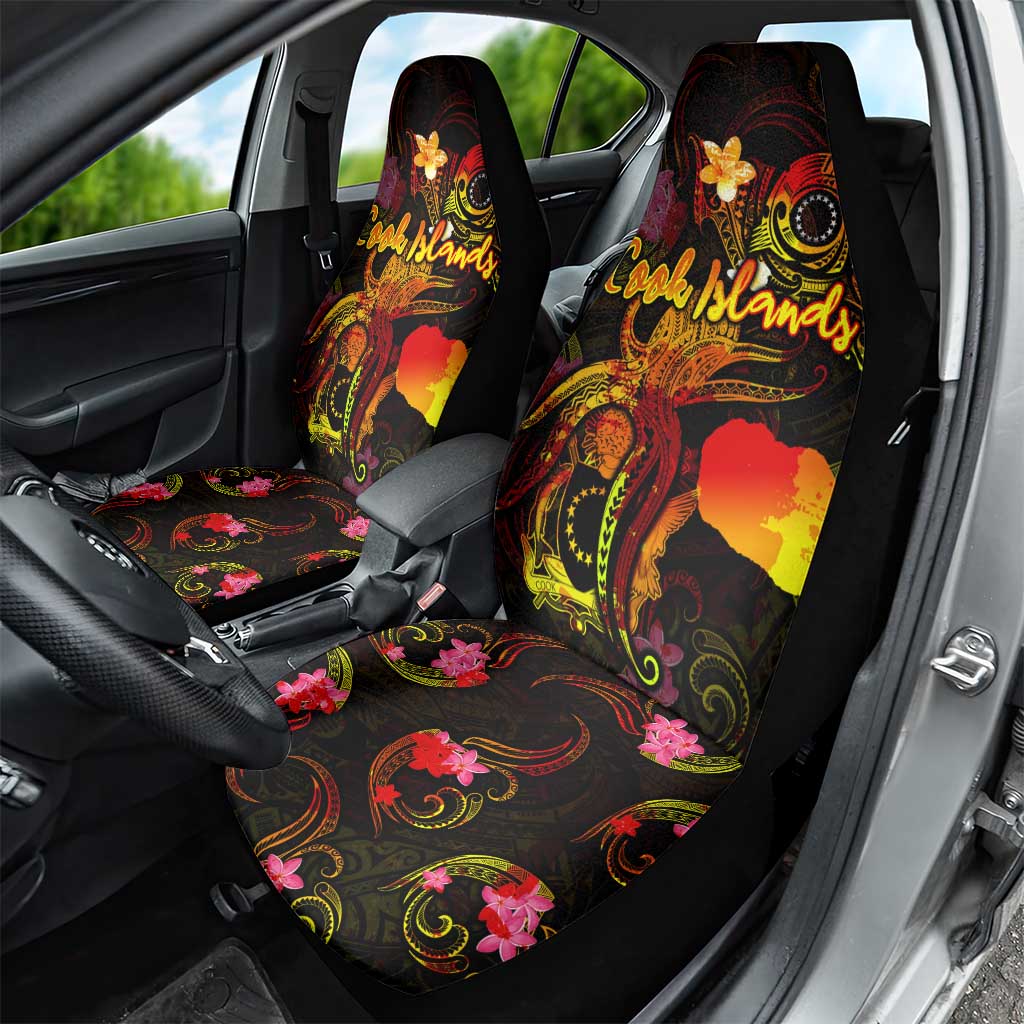 Cook Islands Car Seat Cover Octopus Plumeria Polynesian Tattoo DT02 - Polynesian Pride
