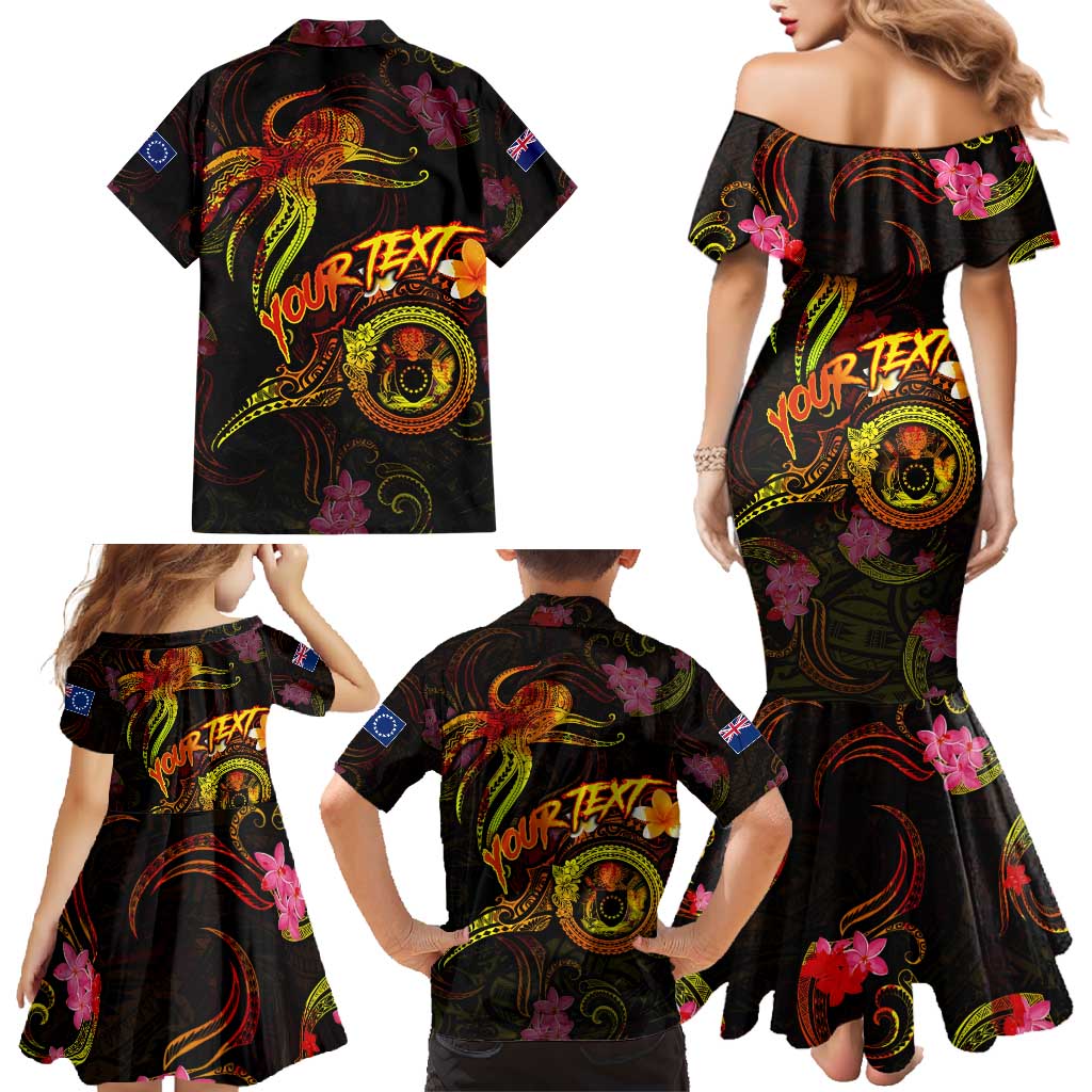 Cook Islands Family Matching Mermaid Dress and Hawaiian Shirt Octopus Plumeria Polynesian Tattoo DT02 - Polynesian Pride