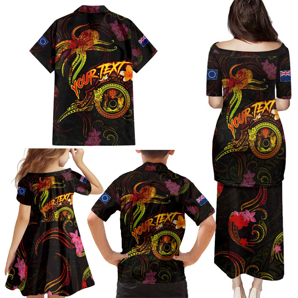 Cook Islands Family Matching Puletasi and Hawaiian Shirt Octopus Plumeria Polynesian Tattoo DT02 - Polynesian Pride