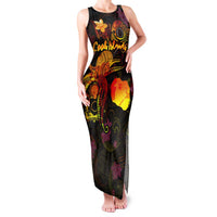 Cook Islands Family Matching Tank Maxi Dress and Hawaiian Shirt Octopus Plumeria Polynesian Tattoo