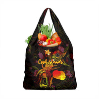 Cook Islands Grocery Bag Octopus Plumeria Polynesian Tattoo DT02 1-pack One Size Black - Polynesian Pride