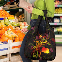 Cook Islands Grocery Bag Octopus Plumeria Polynesian Tattoo DT02 - Polynesian Pride