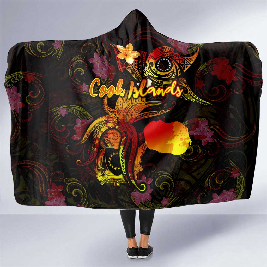 Cook Islands Hooded Blanket Octopus Plumeria Polynesian Tattoo