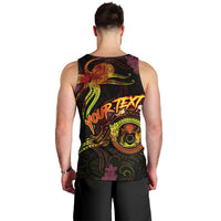 Cook Islands Men Tank Top Octopus Plumeria Polynesian Tattoo
