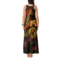 Cook Islands Tank Maxi Dress Octopus Plumeria Polynesian Tattoo