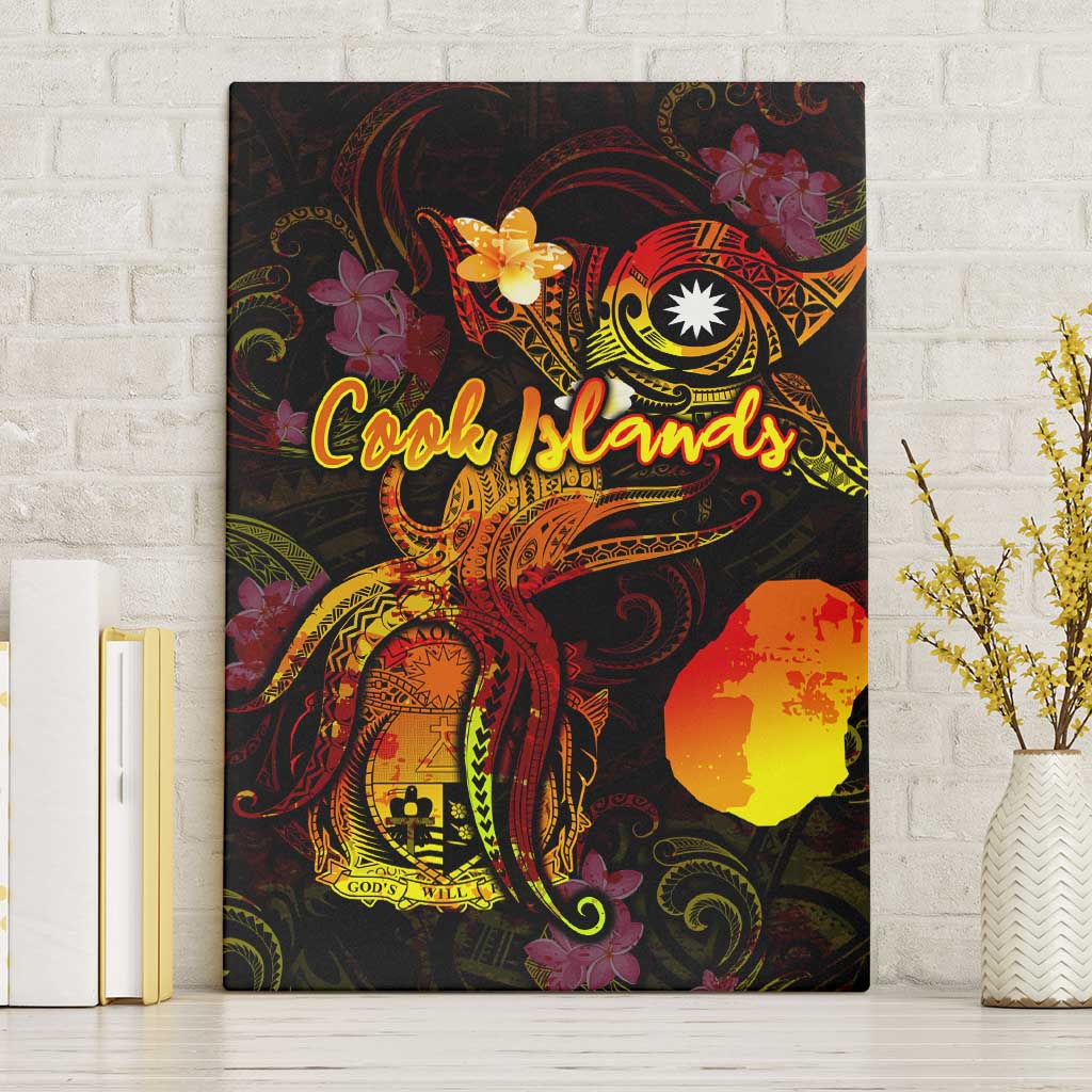 Nauru Canvas Wall Art Octopus Plumeria Polynesian Tattoo