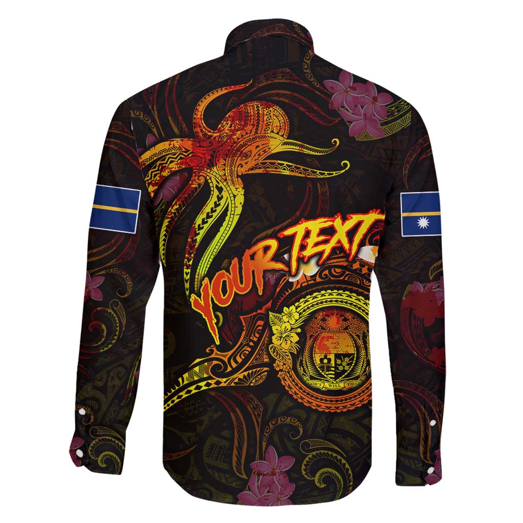 Nauru Family Matching Off Shoulder Short Dress and Hawaiian Shirt Octopus Plumeria Polynesian Tattoo