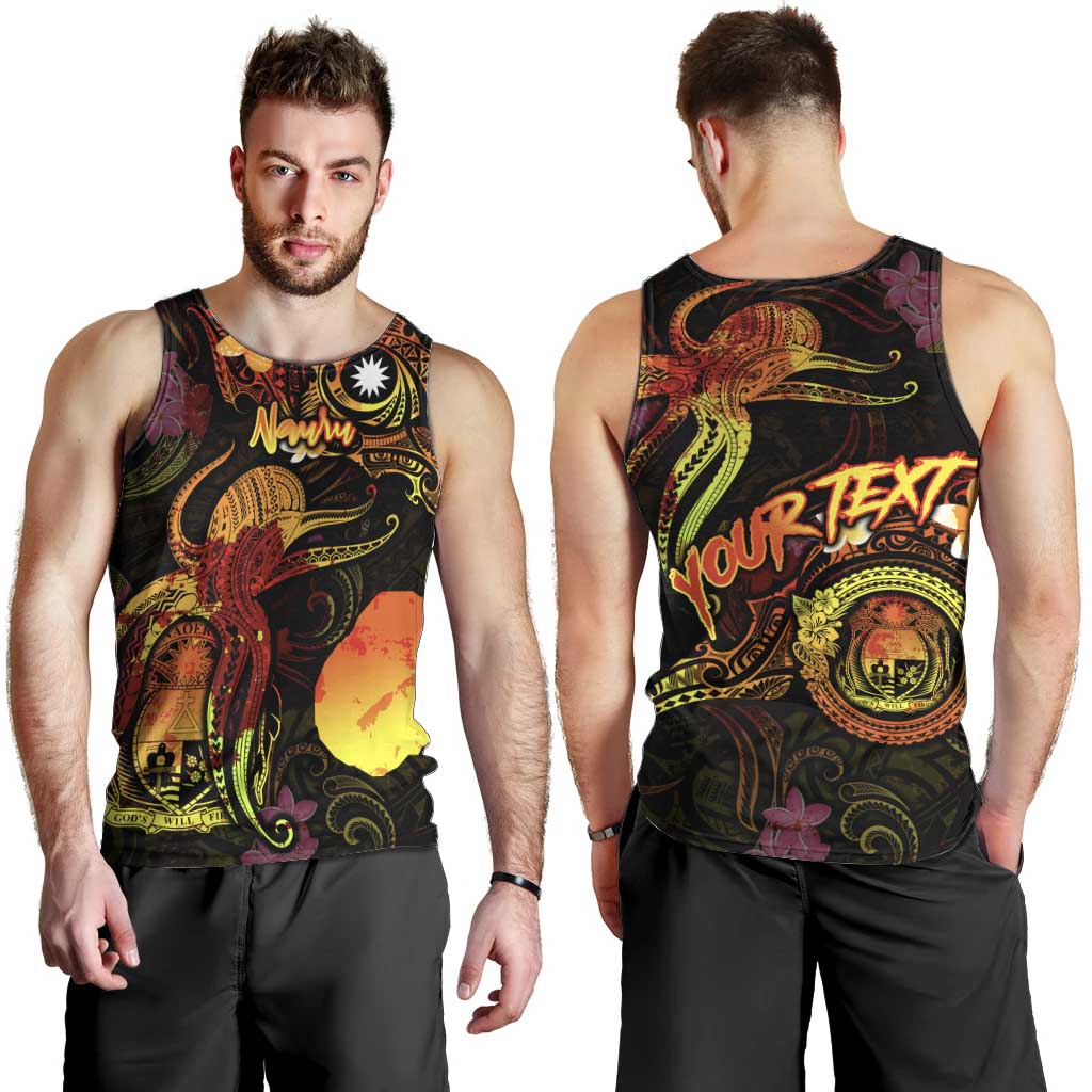 Nauru Men Tank Top Octopus Plumeria Polynesian Tattoo