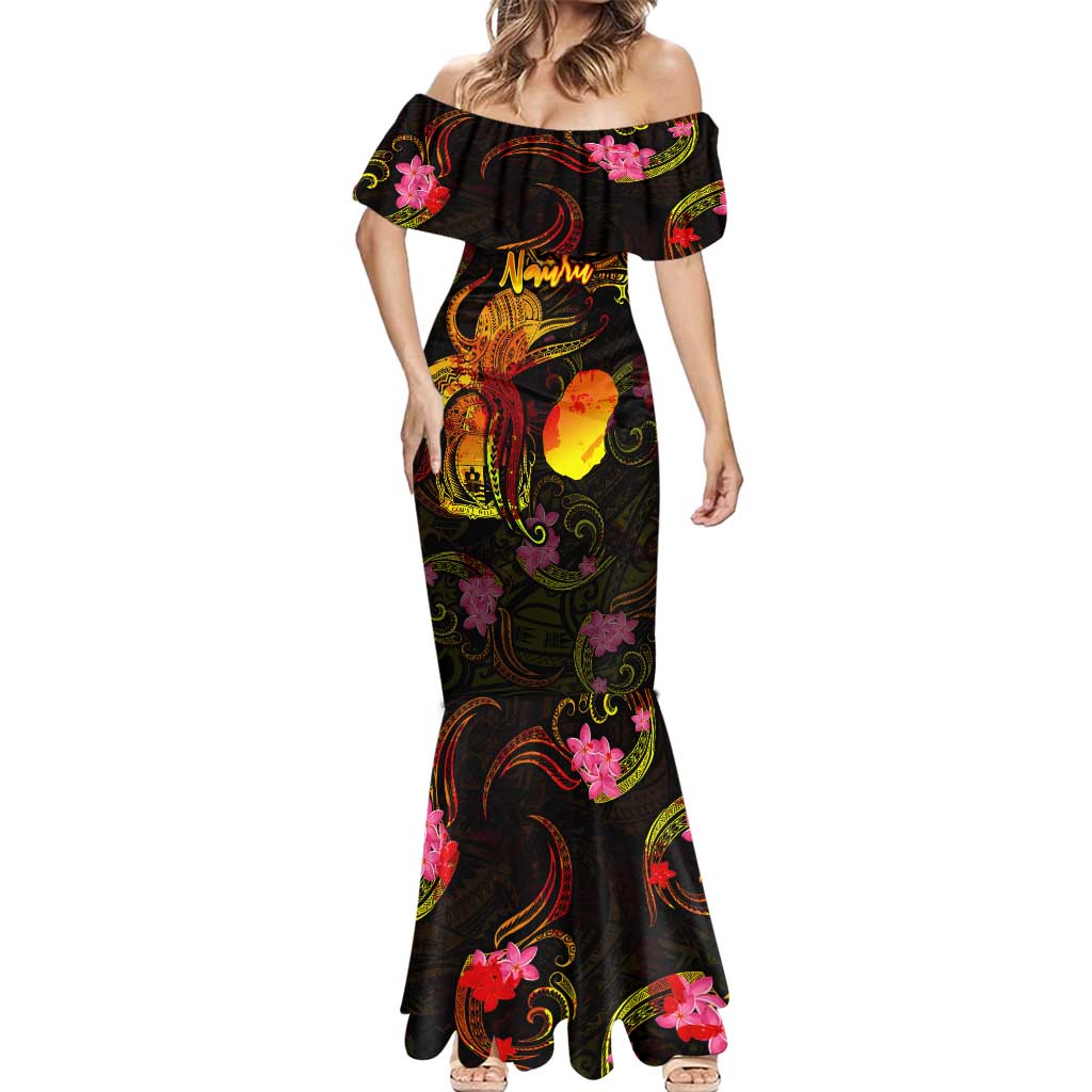 Nauru Mermaid Dress Octopus Plumeria Polynesian Tattoo