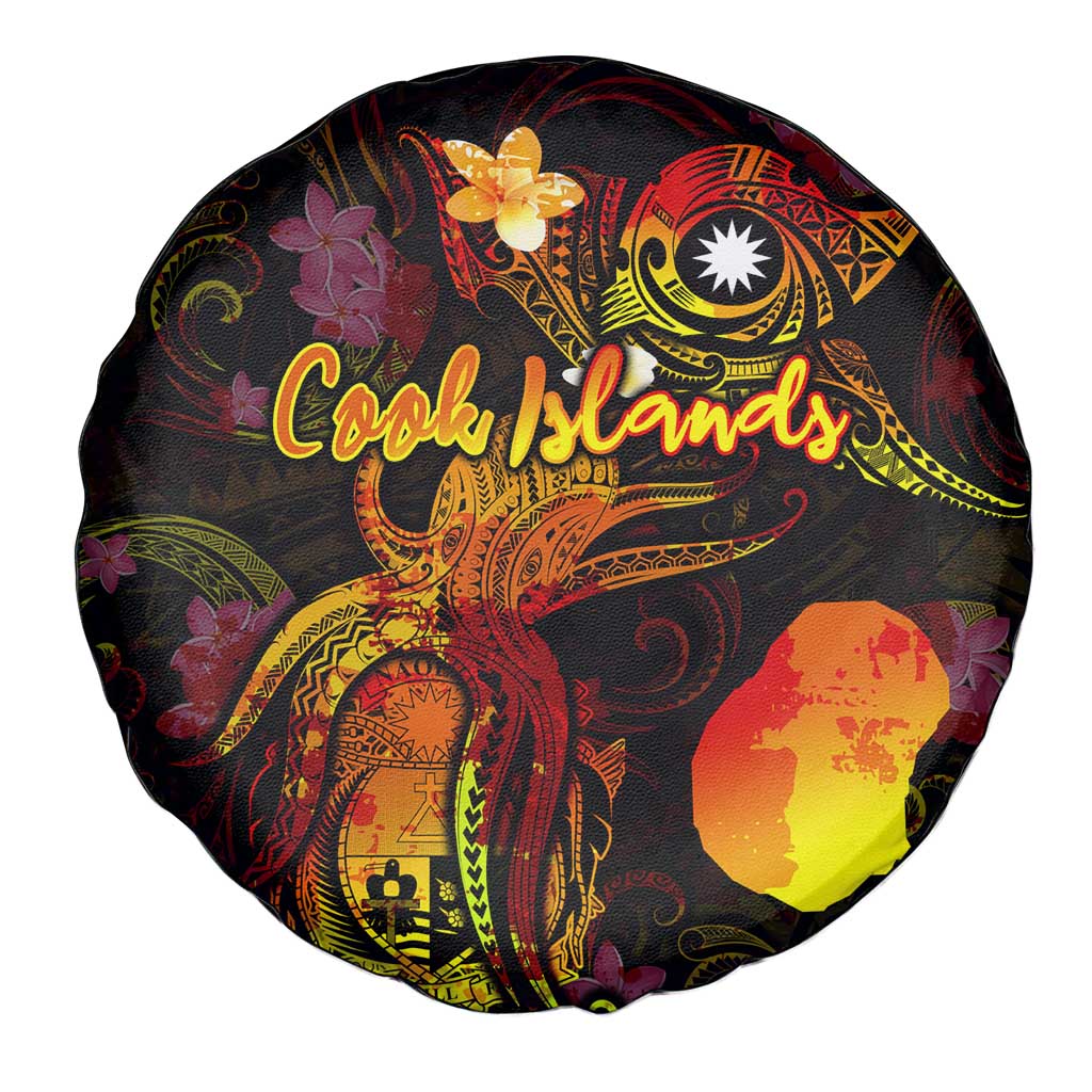 Nauru Spare Tire Cover Octopus Plumeria Polynesian Tattoo