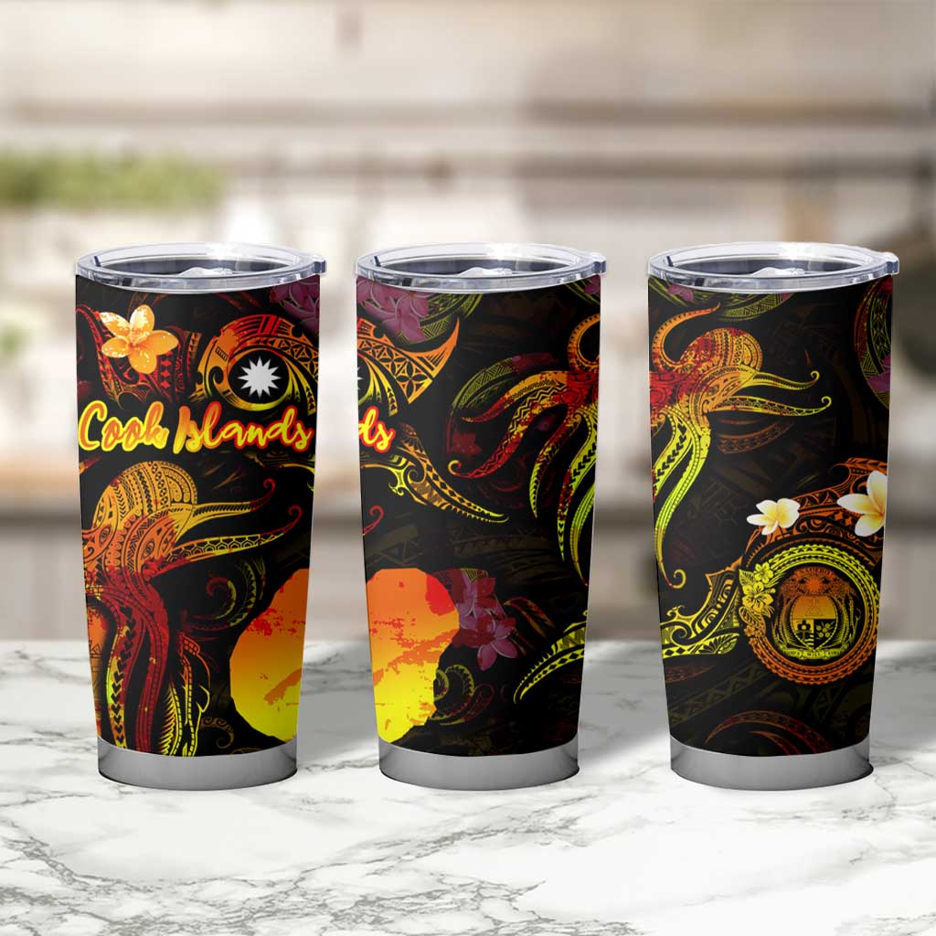 Nauru Tumbler Cup Octopus Plumeria Polynesian Tattoo DT02 - Polynesian Pride