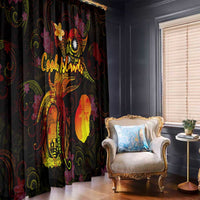 Nauru Window Curtain Octopus Plumeria Polynesian Tattoo