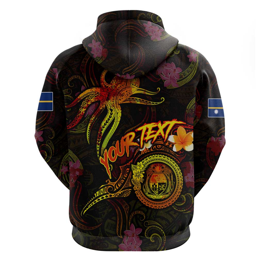 Nauru Zip Hoodie Octopus Plumeria Polynesian Tattoo