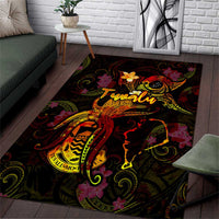 Tuvalu Area Rug Octopus Plumeria Polynesian Tattoo